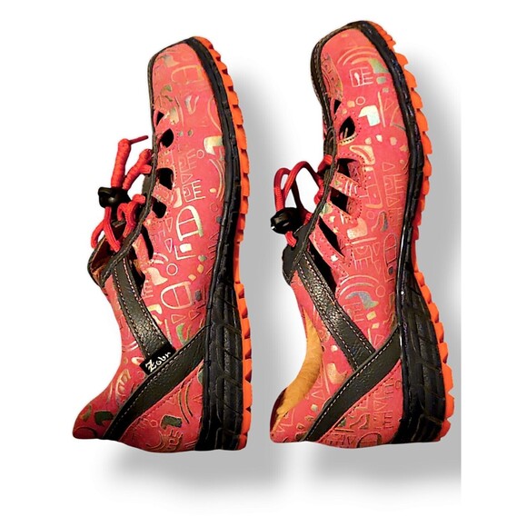 ZOBR Italian Design Leather Pink Purple Metallic Artfully Casual Shoe Qu… - Picture 3 of 6